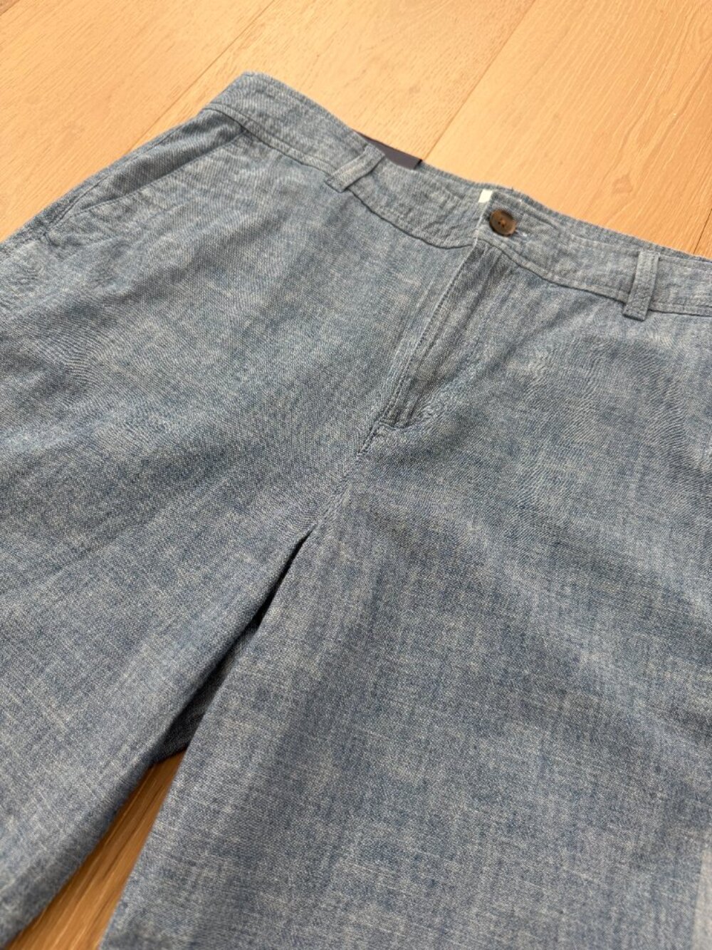 Gap Shorts Women 12 Indigo Chambray Bermuda Blue Mid Rise 9” Inseam 676741 - Picture 3 of 15